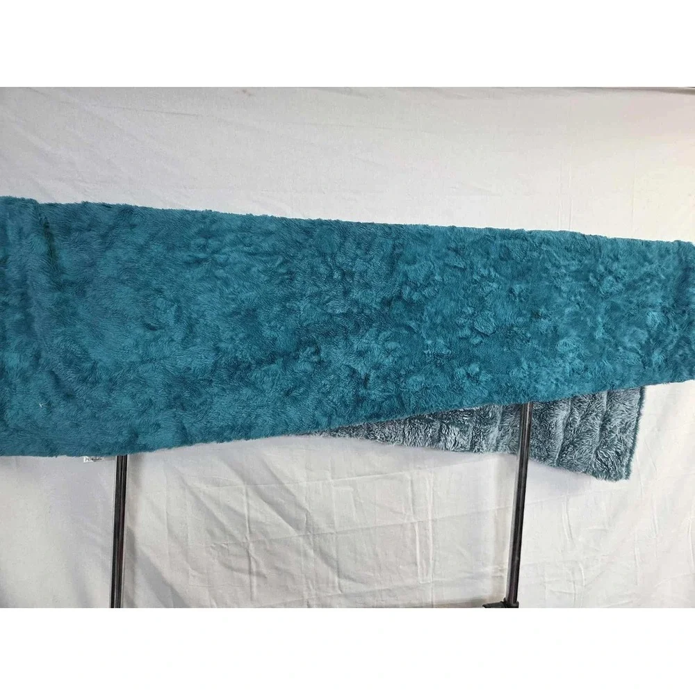 Minkyholic Handmade Minky Blanket 57x33 Frosted Teal Luxe Cuddle Plush Throw